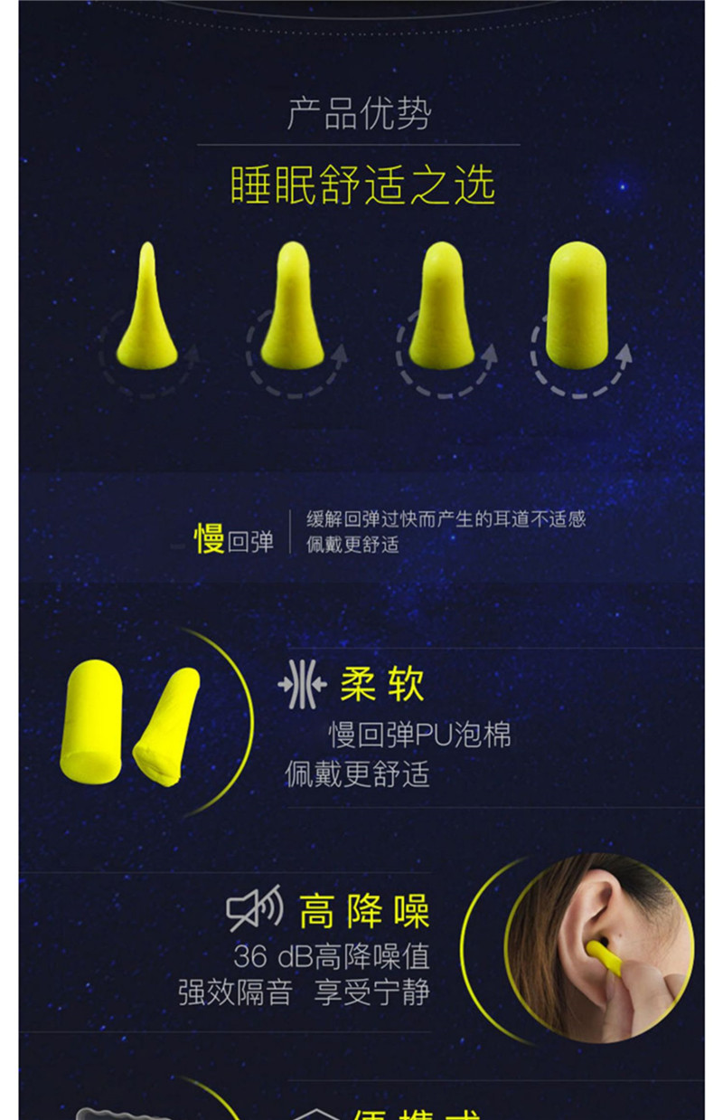 慢回彈防噪音耳塞